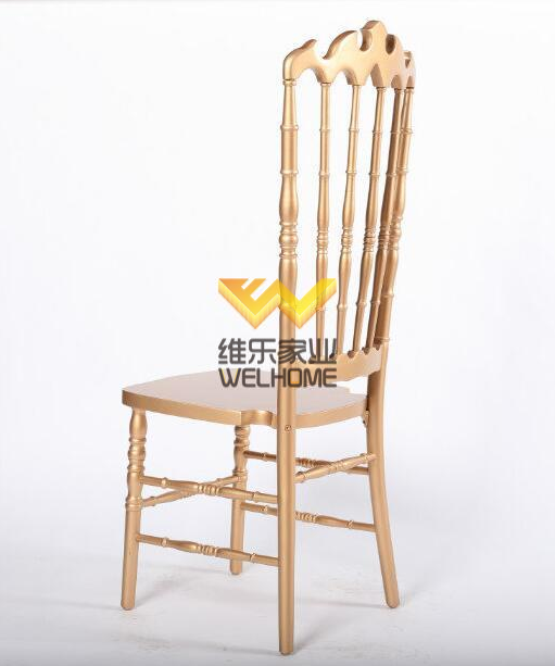 Rose gold solid wood highback napoleon chair for wedding/event